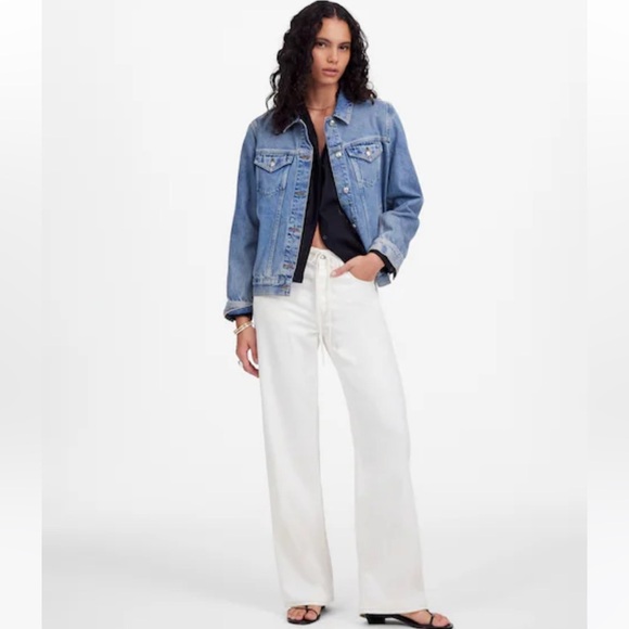 Madewell white Low-Slung Baggy Jean: Airy Denim Edition size 32 new - Picture 1 of 9